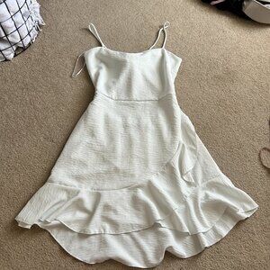 Lovely Day White Mini Ruffle Dress